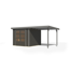 Gartenhaus-Set 'Komet 3,5 B' Fichtenholz terragrau / graualuminium mit Anbaudach 2,35 m breit 454,5 x 209 x 242,5 cm