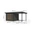 Gartenhaus-Set 'Komet 3,5 B' Fichtenholz terragrau / anthrazit mit Anbaudach 2,35 m breit 454,5 x 209 x 242,5 cm