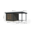 Gartenhaus-Set 'Komet 3,5 B' Fichtenholz terragrau / anthrazit mit Anbaudach 2,35 m breit 454,5 x 209 x 242,5 cm