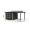 Gartenhaus-Set 'Komet 3,5 C' Fichtenholz anthrazit / graualuminium mit Anbaudach 2,35 m breit 454,5 x 209 x 242,5 cm