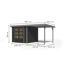 Gartenhaus-Set 'Komet 3,5 C' Fichtenholz anthrazit / graualuminium mit Anbaudach 2,35 m breit 454,5 x 209 x 242,5 cm