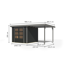 Gartenhaus-Set 'Komet 3,5 C' Fichtenholz anthrazit / graualuminium mit Anbaudach 2,35 m breit 454,5 x 209 x 242,5 cm