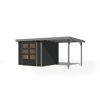 Gartenhaus-Set 'Komet 3,5 C' Fichtenholz anthrazit / graualuminium mit Anbaudach 2,35 m breit 454,5 x 209 x 242,5 cm