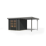 Gartenhaus-Set 'Komet 3,5 C' Fichtenholz anthrazit / graualuminium mit Anbaudach 2,35 m breit 454,5 x 209 x 242,5 cm