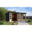 Gartenhaus-Set 'Komet 3,5 C' Fichtenholz anthrazit / anthrazit mit Anbaudach 2,35 m breit 454,5 x 209 x 242,5 cm
