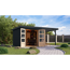 Gartenhaus-Set 'Komet 3,5 C' Fichtenholz anthrazit / anthrazit mit Anbaudach 2,35 m breit 454,5 x 209 x 242,5 cm