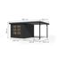 Gartenhaus-Set 'Komet 3,5 C' Fichtenholz anthrazit / anthrazit mit Anbaudach 2,35 m breit 454,5 x 209 x 242,5 cm