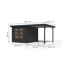 Gartenhaus-Set 'Komet 3,5 C' Fichtenholz anthrazit / anthrazit mit Anbaudach 2,35 m breit 454,5 x 209 x 242,5 cm