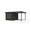 Gartenhaus-Set 'Komet 3,5 C' Fichtenholz anthrazit / anthrazit mit Anbaudach 2,35 m breit 454,5 x 209 x 242,5 cm