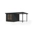 Gartenhaus-Set 'Komet 3,5 C' Fichtenholz anthrazit / anthrazit mit Anbaudach 2,35 m breit 454,5 x 209 x 242,5 cm