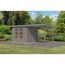 Gartenhaus-Set 'Komet 3,5 D' Fichtenholz wassergrau / graualuminium mit Anbaudach 2,35 m breit 454,5 x 209 x 242,5 cm
