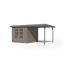 Gartenhaus-Set 'Komet 3,5 D' Fichtenholz wassergrau / graualuminium mit Anbaudach 2,35 m breit 454,5 x 209 x 242,5 cm