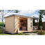Gartenhaus-Set 'Komet 4 A' Fichtenholz naturbelassen / graualuminium mit Anbaudach 2,35 m breit 514,5 x 209 x 213,5 cm