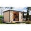 Gartenhaus-Set 'Komet 4 A' Fichtenholz naturbelassen / anthrazit mit Anbaudach 2,35 m breit 514,5 x 209 x 213,5 cm