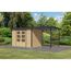 Gartenhaus-Set 'Komet 4 A' Fichtenholz naturbelassen / anthrazit mit Anbaudach 2,35 m breit 514,5 x 209 x 213,5 cm