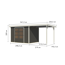 Gartenhaus-Set 'Komet 4 B' Fichtenholz terragrau / weiß mit Anbaudach 2,35 m breit 514,5 x 209 x 213,5 cm