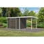Gartenhaus-Set 'Komet 4 B' Fichtenholz terragrau / weiß mit Anbaudach 2,35 m breit 514,5 x 209 x 213,5 cm