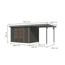 Gartenhaus-Set 'Komet 4 B' Fichtenholz terragrau / graualuminium mit Anbaudach 2,35 m breit 514,5 x 209 x 213,5 cm