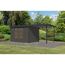 Gartenhaus-Set 'Komet 4 B' Fichtenholz terragrau / anthrazit mit Anbaudach 2,35 m breit 514,5 x 209 x 213,5 cm