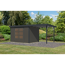 Gartenhaus-Set 'Komet 4 B' Fichtenholz terragrau / anthrazit mit Anbaudach 2,35 m breit 514,5 x 209 x 213,5 cm