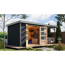 Gartenhaus-Set 'Komet 4 C' Fichtenholz anthrazit / graualuminium mit Anbaudach 2,35 m breit 514,5 x 209 x 213,5 cm