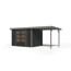 Gartenhaus-Set 'Komet 4 C' Fichtenholz anthrazit / graualuminium mit Anbaudach 2,35 m breit 514,5 x 209 x 213,5 cm