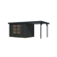 Gartenhaus-Set 'Komet 4 C' Fichtenholz anthrazit / anthrazit mit Anbaudach 2,35 m breit 514,5 x 209 x 213,5 cm