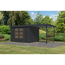 Gartenhaus-Set 'Komet 4 C' Fichtenholz anthrazit / anthrazit mit Anbaudach 2,35 m breit 514,5 x 209 x 213,5 cm