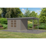 Gartenhaus-Set 'Komet 4 D' Fichtenholz wassergrau / graualuminium mit Anbaudach 2,35 m breit 514,5 x 209 x 213,5 cm