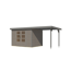 Gartenhaus-Set 'Komet 4 D' Fichtenholz wassergrau / graualuminium mit Anbaudach 2,35 m breit 514,5 x 209 x 213,5 cm