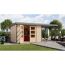 Gartenhaus-Set 'Komet 5 A' Fichtenholz naturbelassen / graualuminium mit Anbaudach 2,35 m breit 514,5 x 209 x 242,5 cm