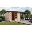 Gartenhaus-Set 'Komet 5 A' Fichtenholz naturbelassen / anthrazit mit Anbaudach 2,35 m breit 514,5 x 209 x 242,5 cm