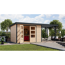 Gartenhaus-Set 'Komet 5 A' Fichtenholz naturbelassen / anthrazit mit Anbaudach 2,35 m breit 514,5 x 209 x 242,5 cm