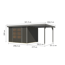 Gartenhaus-Set 'Komet 5 B' Fichtenholz terragrau / graualuminium mit Anbaudach 2,35 m breit 514,5 x 209 x 242,5 cm