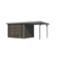 Gartenhaus-Set 'Komet 5 B' Fichtenholz terragrau / graualuminium mit Anbaudach 2,35 m breit 514,5 x 209 x 242,5 cm