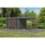 Gartenhaus-Set 'Komet 5 B' Fichtenholz terragrau / graualuminium mit Anbaudach 2,35 m breit 514,5 x 209 x 242,5 cm