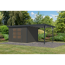 Gartenhaus-Set 'Komet 5 B' Fichtenholz terragrau / anthrazit mit Anbaudach 2,35 m breit 514,5 x 209 x 242,5 cm