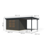 Gartenhaus-Set 'Komet 5 B' Fichtenholz terragrau / anthrazit mit Anbaudach 2,35 m breit 514,5 x 209 x 242,5 cm