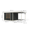 Gartenhaus-Set 'Komet 5 C' Fichtenholz anthrazit / weiß mit Anbaudach 2,35 m breit 514,5 x 209 x 242,5 cm