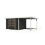 Gartenhaus-Set 'Komet 5 C' Fichtenholz anthrazit / weiß mit Anbaudach 2,35 m breit 514,5 x 209 x 242,5 cm
