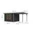 Gartenhaus-Set 'Komet 5 C' Fichtenholz anthrazit / graualuminium mit Anbaudach 2,35 m breit 514,5 x 209 x 242,5 cm