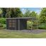Gartenhaus-Set 'Komet 5 C' Fichtenholz anthrazit / graualuminium mit Anbaudach 2,35 m breit 514,5 x 209 x 242,5 cm