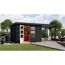 Gartenhaus-Set 'Komet 5 C' Fichtenholz anthrazit / anthrazit mit Anbaudach 2,35 m breit 514,5 x 209 x 242,5 cm