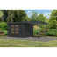 Gartenhaus-Set 'Komet 5 C' Fichtenholz anthrazit / anthrazit mit Anbaudach 2,35 m breit 514,5 x 209 x 242,5 cm