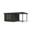 Gartenhaus-Set 'Komet 5 C' Fichtenholz anthrazit / anthrazit mit Anbaudach 2,35 m breit 514,5 x 209 x 242,5 cm