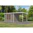 Gartenhaus-Set 'Komet 5 D' Fichtenholz wassergrau / weiß mit Anbaudach 2,35 m breit 514,5 x 209 x 242,5 cm