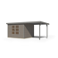 Gartenhaus-Set 'Komet 5 D' Fichtenholz wassergrau / graualuminium mit Anbaudach 2,35 m breit 514,5 x 209 x 242,5 cm