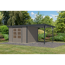 Gartenhaus-Set 'Komet 5 D' Fichtenholz wassergrau / anthrazit mit Anbaudach 2,35 m breit 514,5 x 209 x 242,5 cm