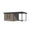 Gartenhaus-Set 'Komet 5 D' Fichtenholz wassergrau / anthrazit mit Anbaudach 2,35 m breit 514,5 x 209 x 242,5 cm