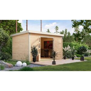 Gartenhaus 'Meteor 7 A' Fichtenholz naturbelassen / weiß 360,5 x 219 x 240,5 cm